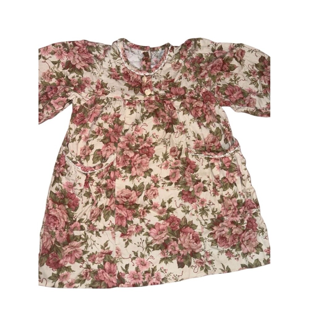 Vintage 90’s Allison Rose Girls 4T Floral Dress Hand Embroidered Lace Easter
